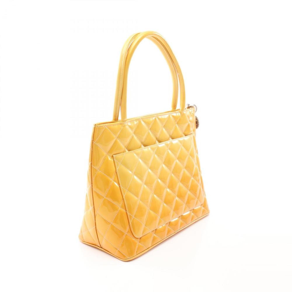 Chanel Bag Patent Tote Yellow